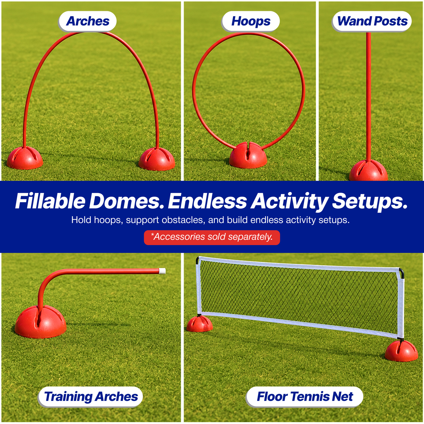 Multi-Domes "Juniors" Activity Set – Kids Obstacle Course , Ultimate Versatile Training & Game Markers (Set of 6)