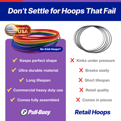 No-Kink Hula Hoops for Kids – Ultra Durable, Lightweight & Flexible, 6 Bright Colors, 12-Pack, Bulk Pack for Play & Fitness