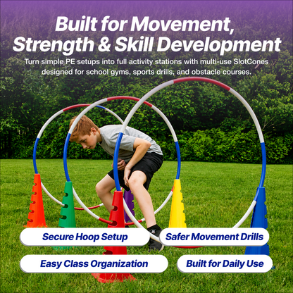 SlotCones Multi-Use Agility Cones for School PE Programs