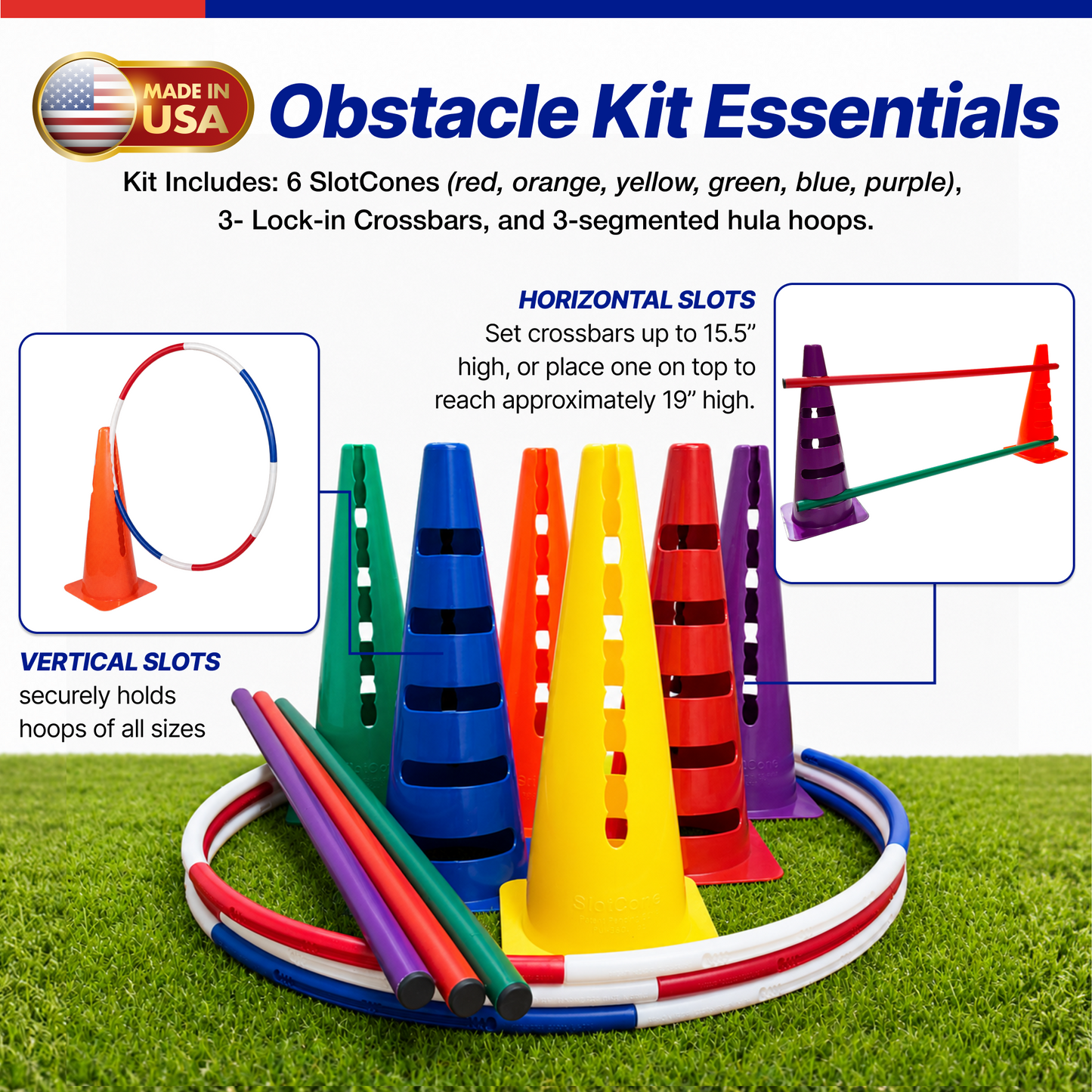 SlotCones Multi-Use Agility Cones for School PE Programs