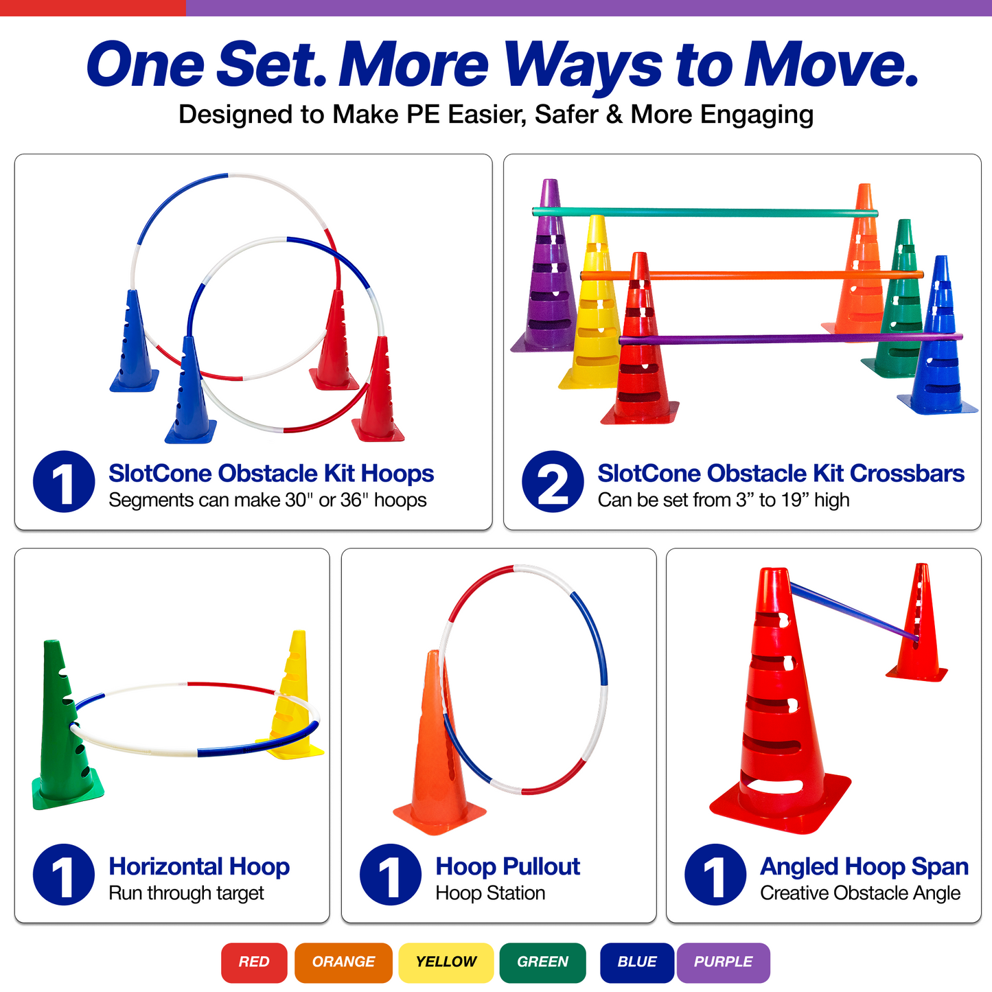 SlotCones Multi-Use Agility Cones for School PE Programs