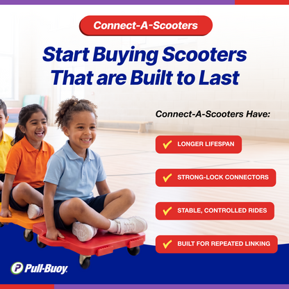 Connect-A-Scooters Board – Interlocking Team Scooter for Group Play & PE Activities