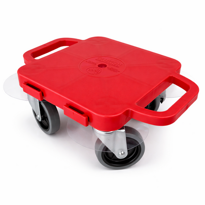 PullBuoy All-Surface Connect-A-Scooter Board for Kids – Indoor & Outdoor PE Gym Scooter, 4" Rubber Wheels, 12" & 16", Set of 6