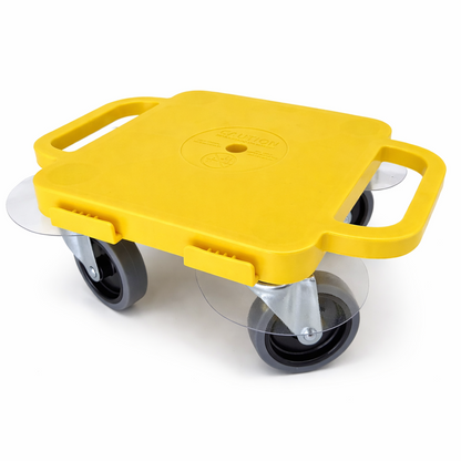 PullBuoy All-Surface Connect-A-Scooter Board for Kids – Indoor & Outdoor PE Gym Scooter, 4" Rubber Wheels, 12" & 16", Set of 6