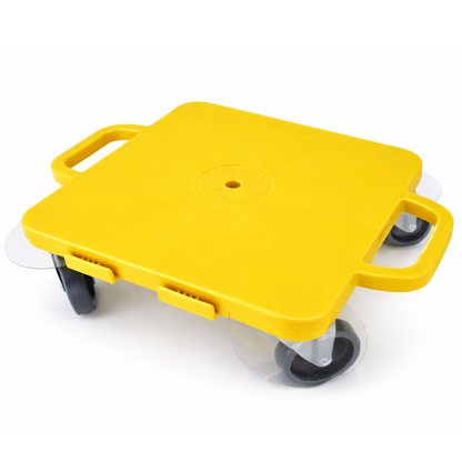 PullBuoy All-Surface Connect-A-Scooter Board for Kids – Indoor & Outdoor PE Gym Scooter, 4" Rubber Wheels, 12" & 16", Set of 6