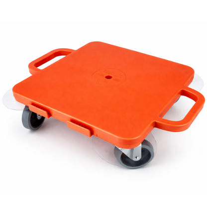 PullBuoy All-Surface Connect-A-Scooter Board for Kids – Indoor & Outdoor PE Gym Scooter, 4" Rubber Wheels, 12" & 16", Set of 6