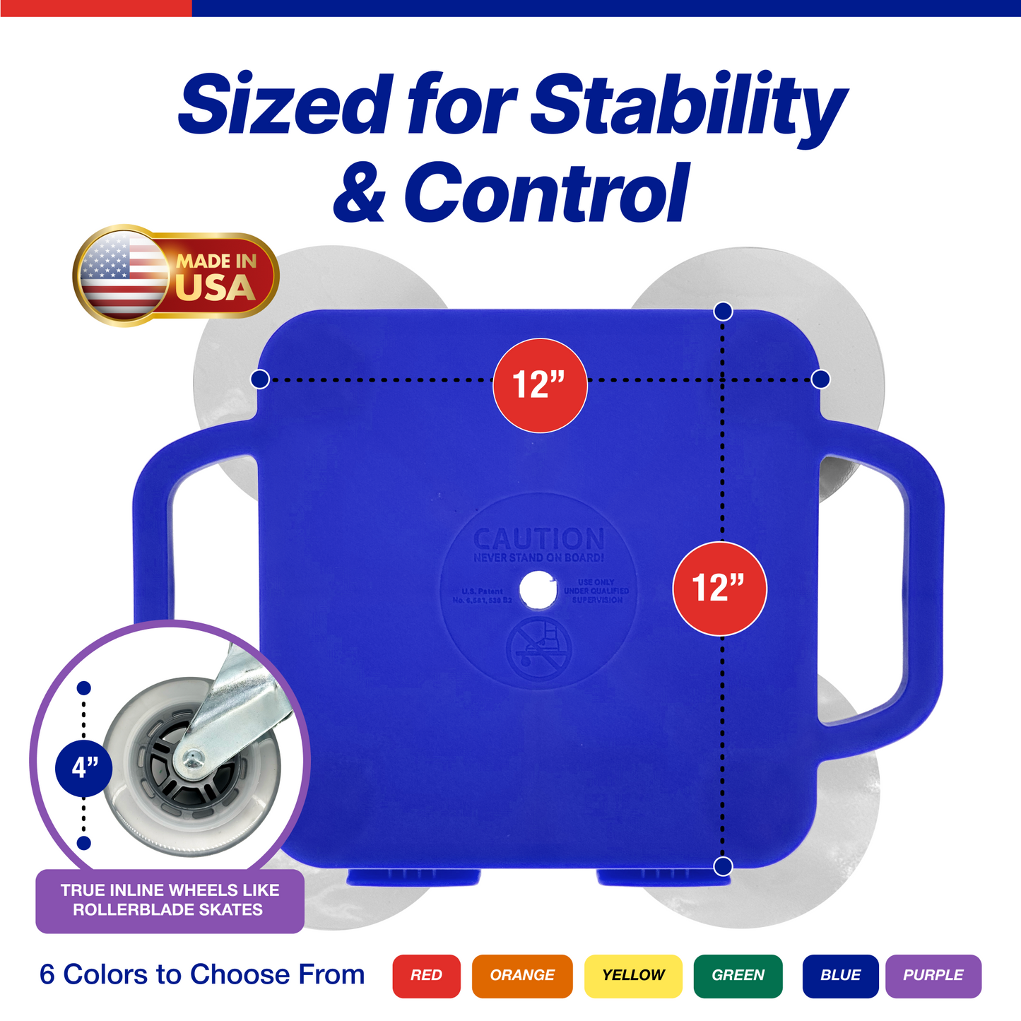 Turbo Scooter-Premium Scooter Board for Kids-Indoor & Outdoor Fun with 4" Inline Wheels