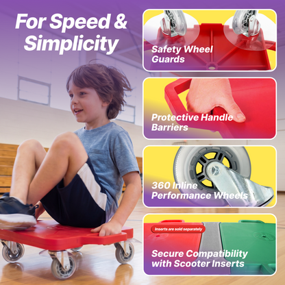 Turbo Scooter-Premium Scooter Board for Kids-Indoor & Outdoor Fun with 4" Inline Wheels