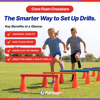 Pull-Buoy Cone Foam Crossbars Set – Soft Foam Agility Crossbars for Kids PE, Obstacle Courses & Training Drills