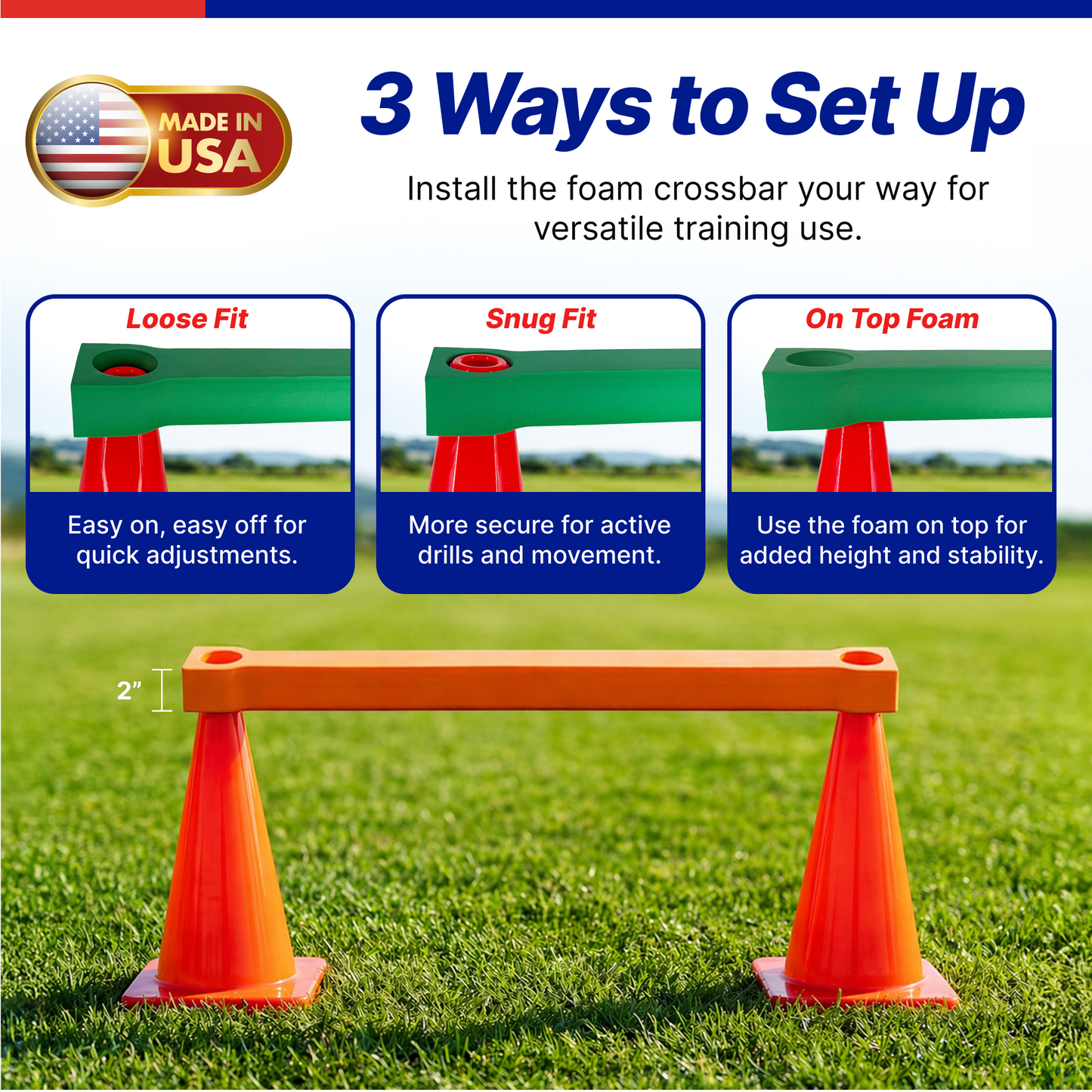 Pull-Buoy Cone Foam Crossbars Set – Soft Foam Agility Crossbars for Kids PE, Obstacle Courses & Training Drills