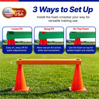 Pull-Buoy Cone Foam Crossbars Set – Soft Foam Agility Crossbars for Kids PE, Obstacle Courses & Training Drills