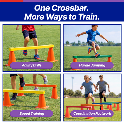 Pull-Buoy Cone Foam Crossbars Set – Soft Foam Agility Crossbars for Kids PE, Obstacle Courses & Training Drills