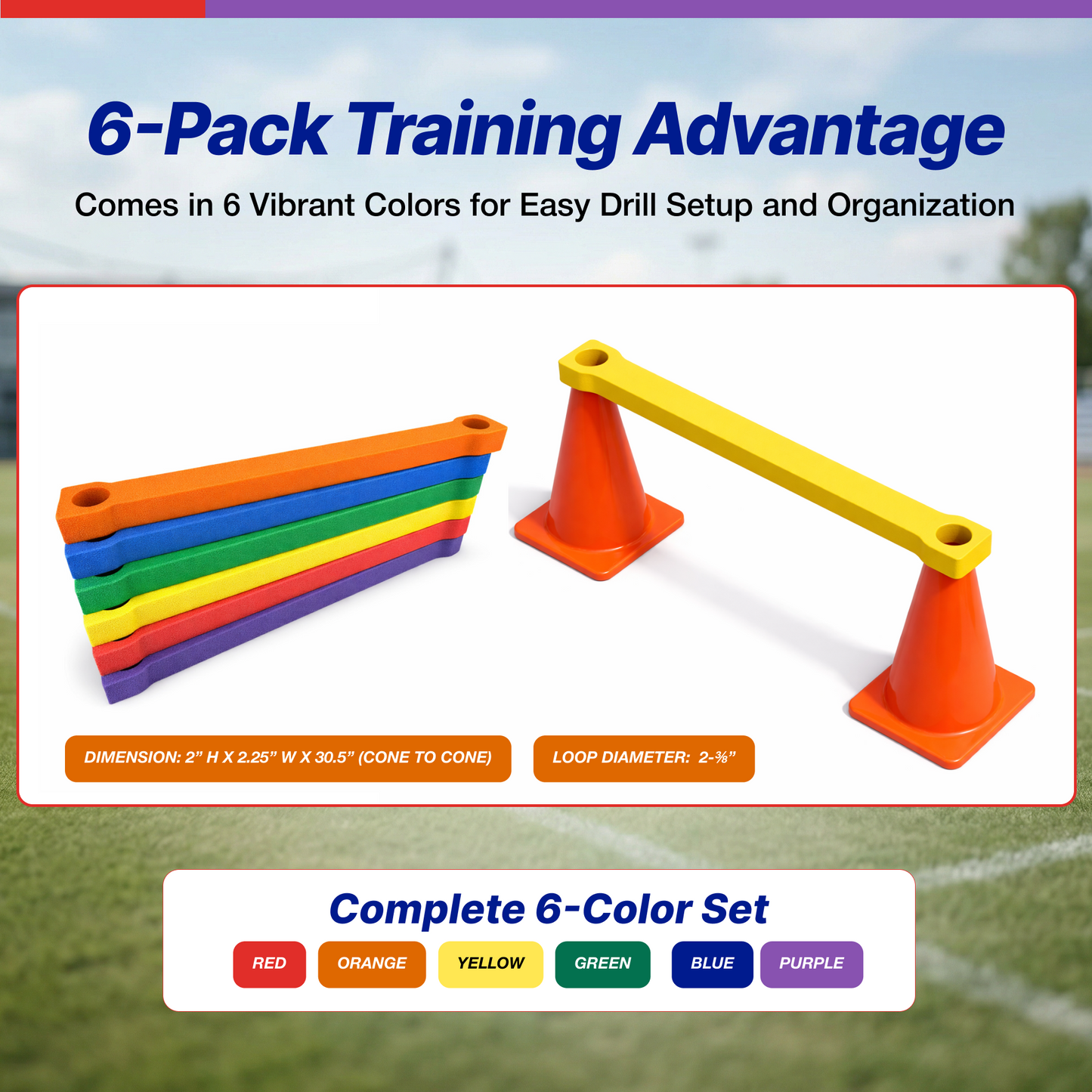 Pull-Buoy Cone Foam Crossbars Set – Soft Foam Agility Crossbars for Kids PE, Obstacle Courses & Training Drills