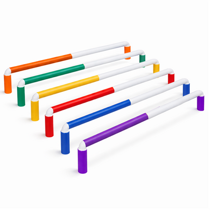 Drop-In Breakaway ConeCrossbars - Magnetic Agility Training Bars for Cones, 1” x 40” High Impact Plastic  (Set of 6)