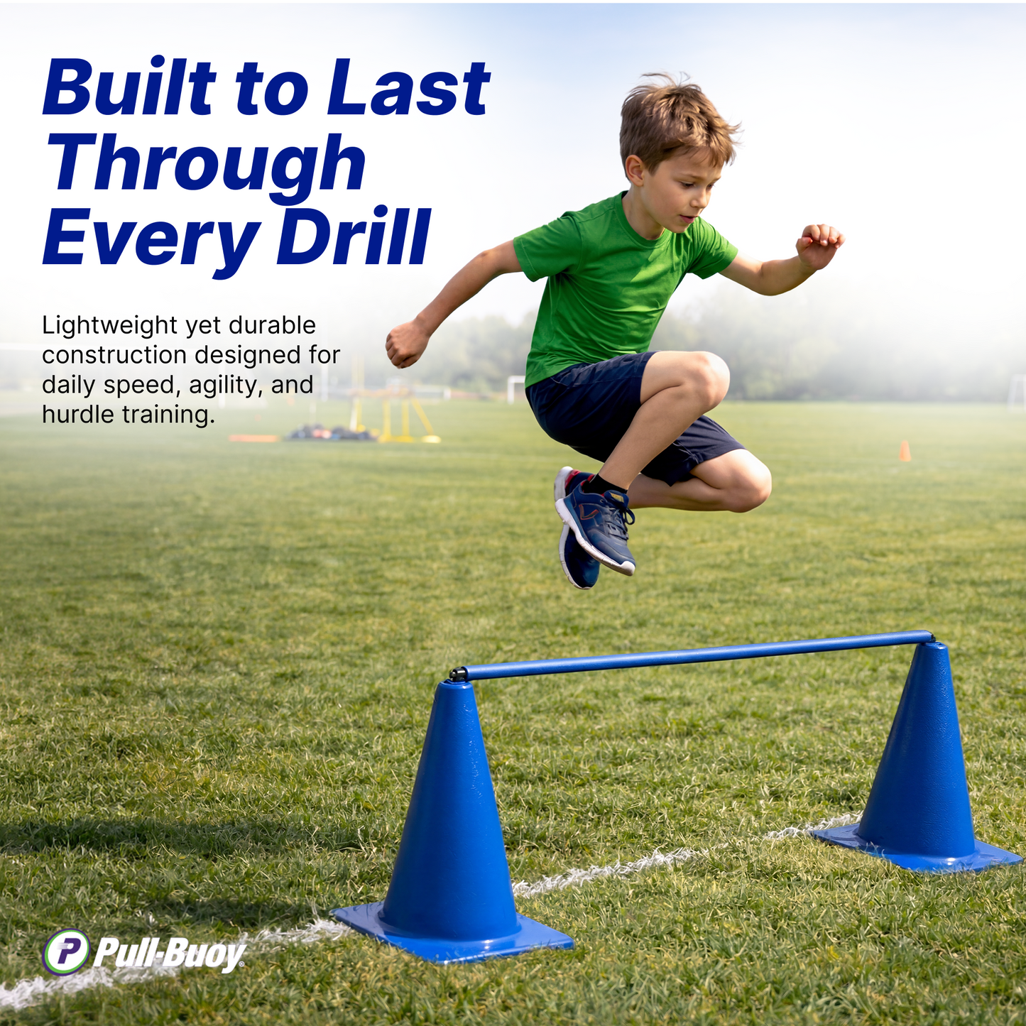 Drop-In Cone Crossbar – 40” Wide Training Hurdle Bar for Speed & Agility Drills (Set of 6)