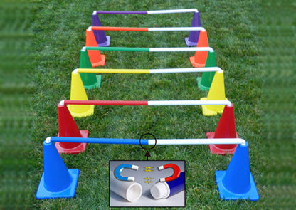 Drop-In Breakaway ConeCrossbars - Magnetic Agility Training Bars for Cones, 1” x 40” High Impact Plastic  (Set of 6)