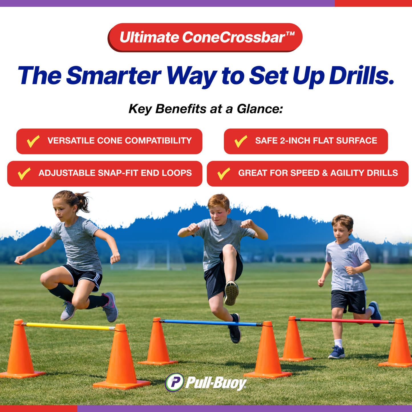 Ultimate ConeCrossbar Hurdles – Adjustable Agility Training Bars for Cones, Speed & Agility Training Equipment (Set of 6)