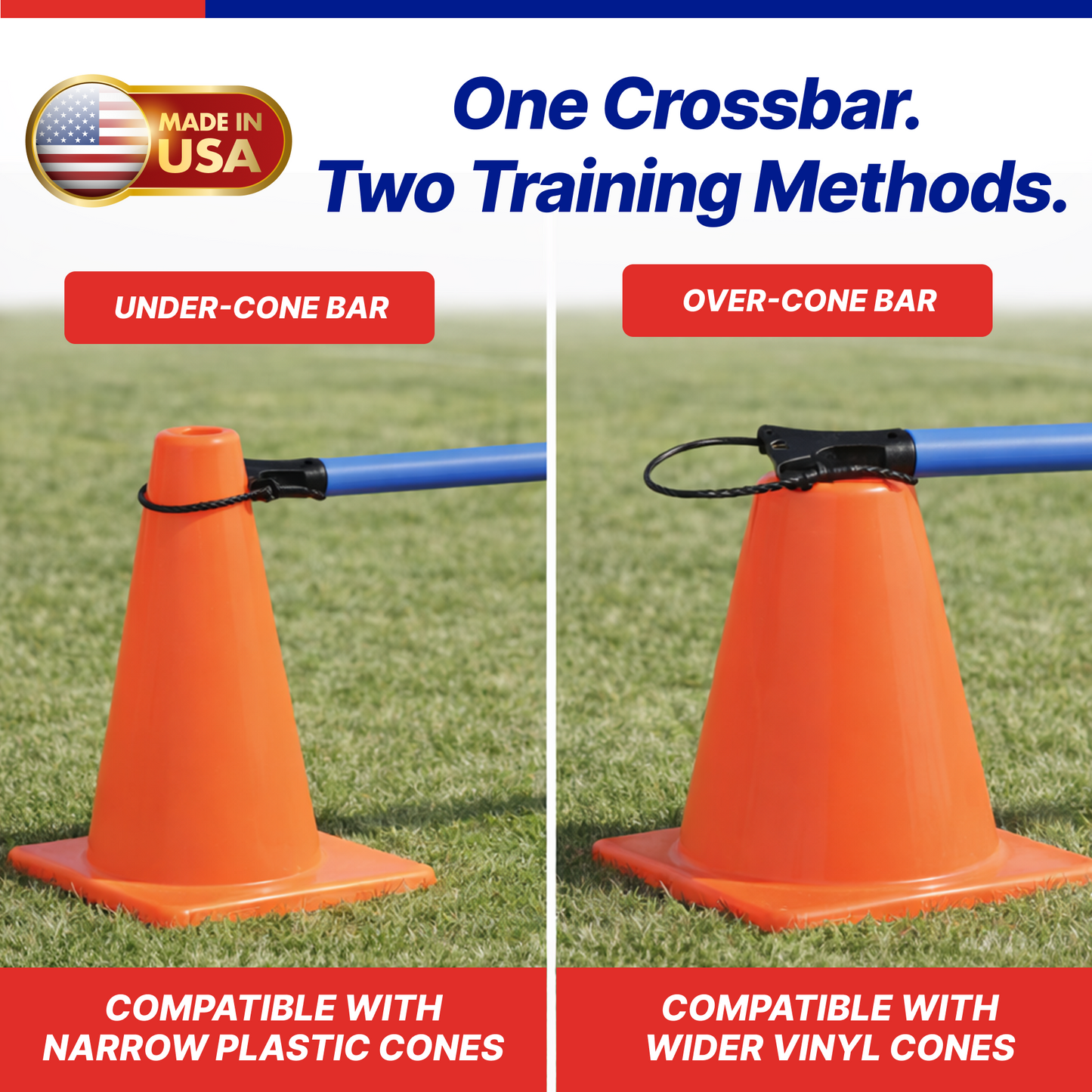 Ultimate ConeCrossbar Hurdles – Adjustable Agility Training Bars for Cones, Speed & Agility Training Equipment (Set of 6)