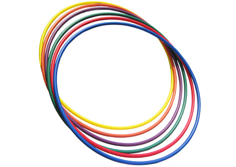 Basic Hula Hoops for Kids – Durable, Lightweight & Flexible, 6 Bright Colors, 12-Pack, Bulk Pack for Play & Fitness