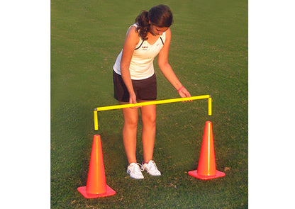 Drop-In Cone Crossbar – 40” Wide Training Hurdle Bar for Speed & Agility Drills (Set of 6)